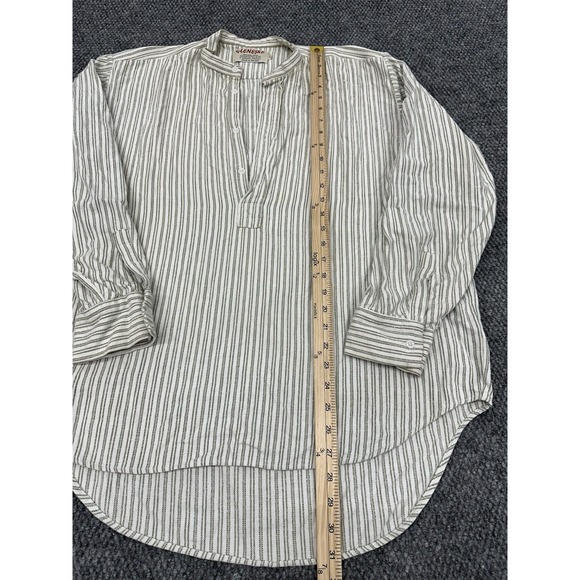 Gleneske Large Irish Grandfather Shirt White Green Stripe Cotton Made In Ireland - Picture 7 of 8